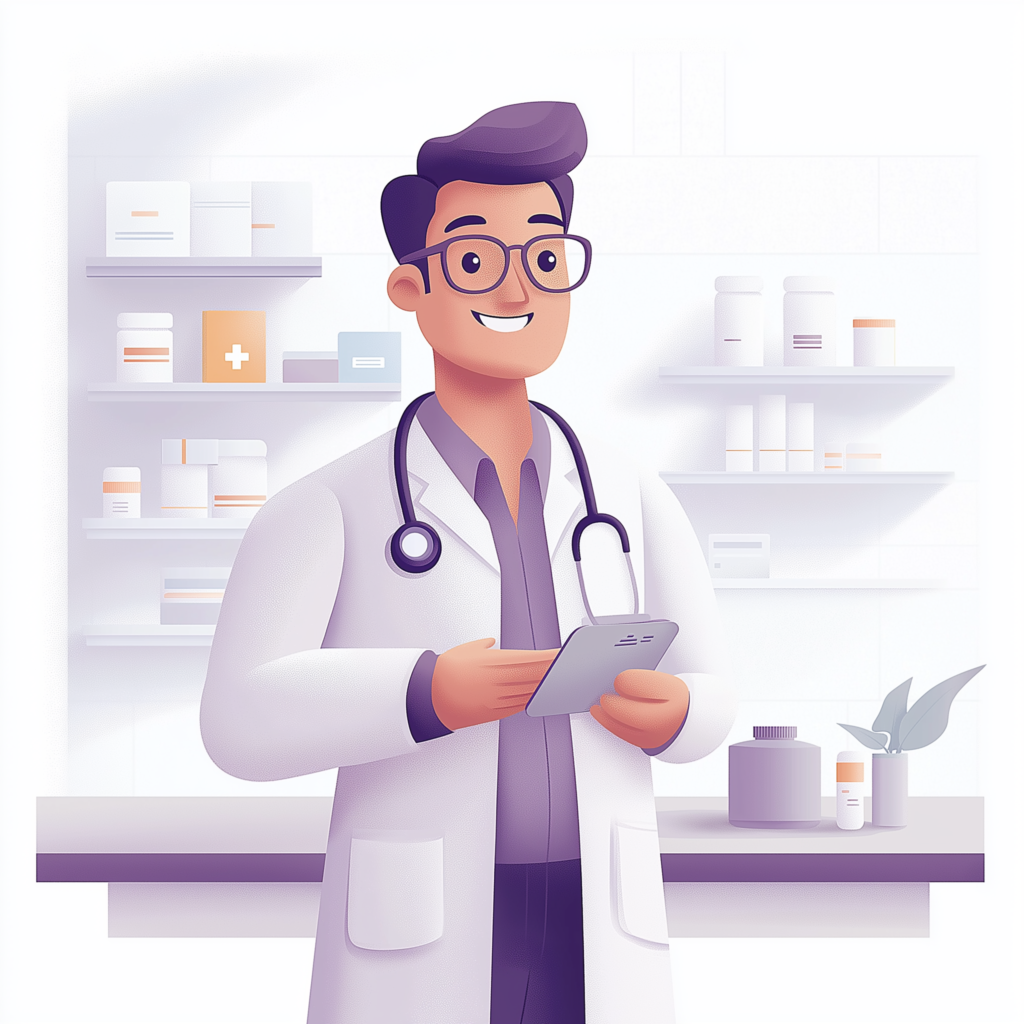 Doctor with electronic prescriptions